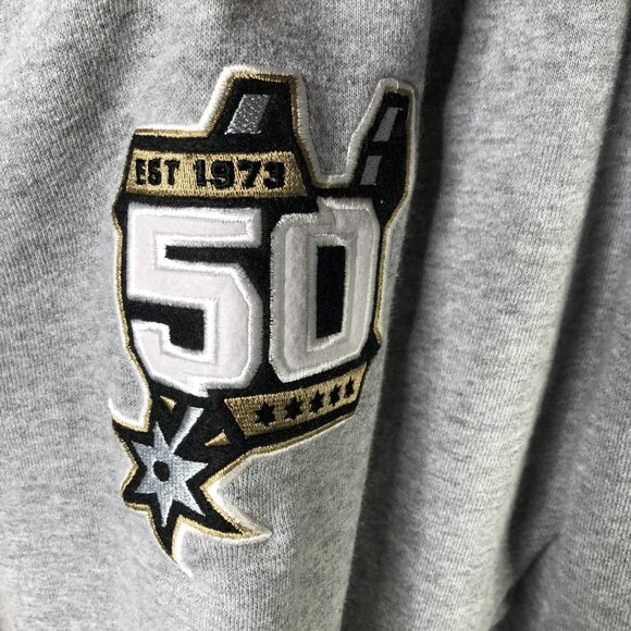 San Antonio Spurs Sweatpants Mens XL Gray NBA Basketball Mitchell & Ness 50th - Picture 2 of 16